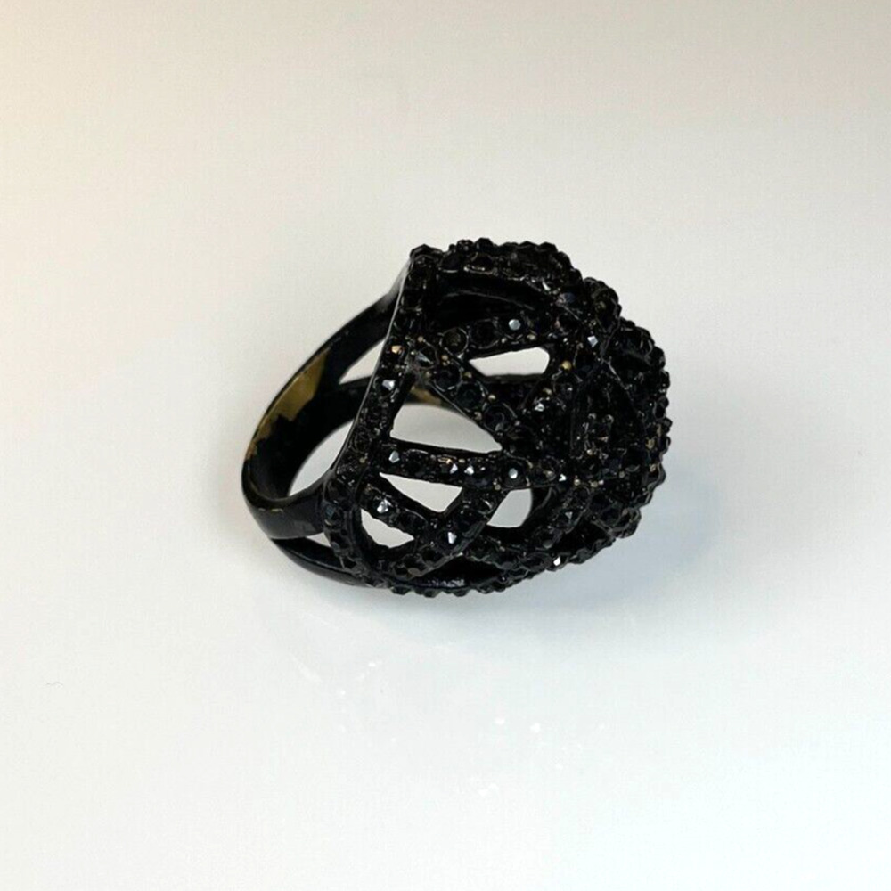 Pave black DIAMOND CAGE RING Fashion Ring